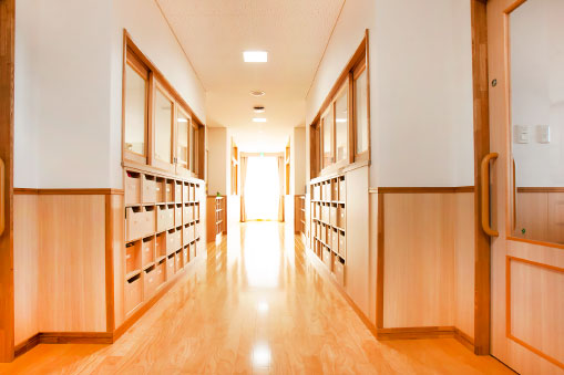 廊下とロッカー